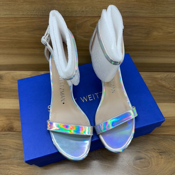 Stuart Weitzman Heels Womens 6.5 Nearlynude Hologram Specchio - Picture 6 of 10